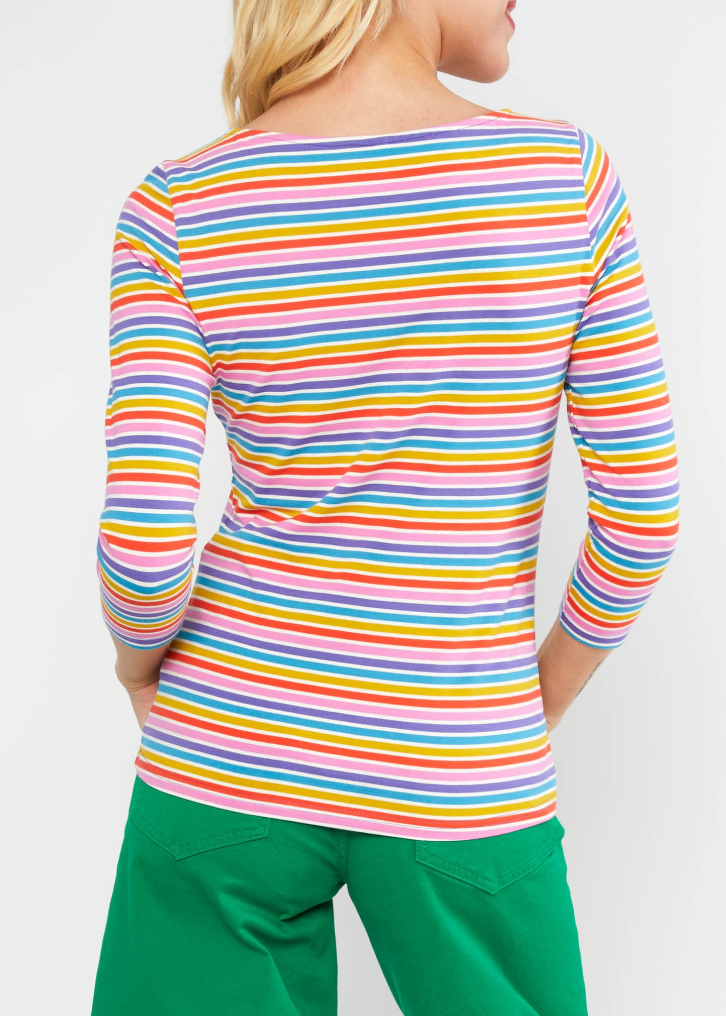 Blutsi Shirt Oh Marine, coral rainbow stripes