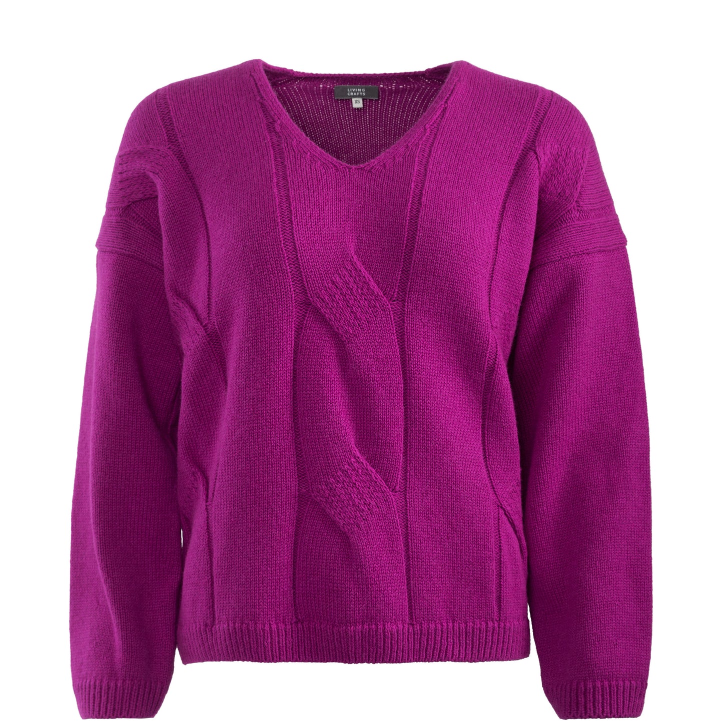 Living Crafts Damen Pullover Neele, very berry