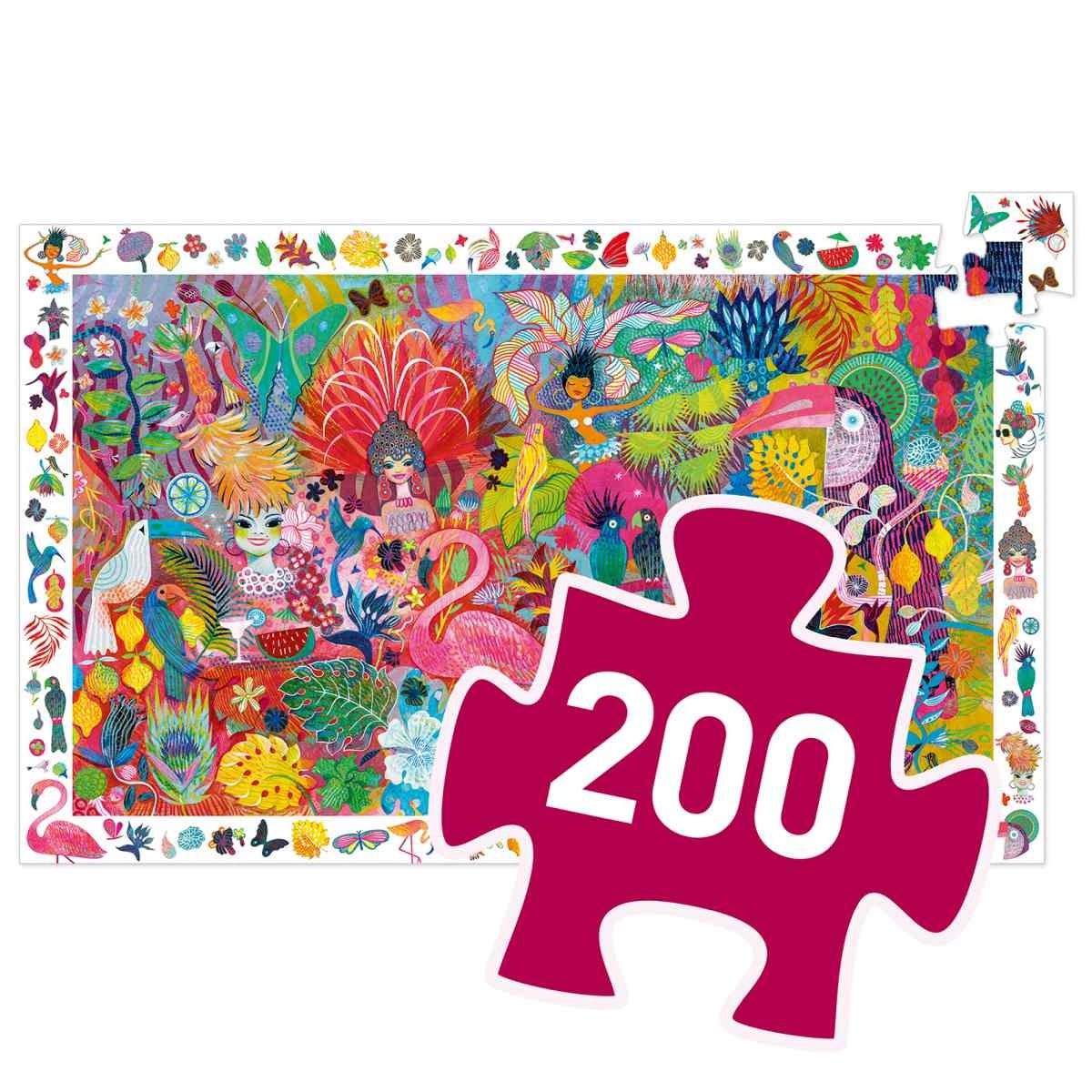 Djeco Wimmelpuzzle 200 Teile, Rio Karneval