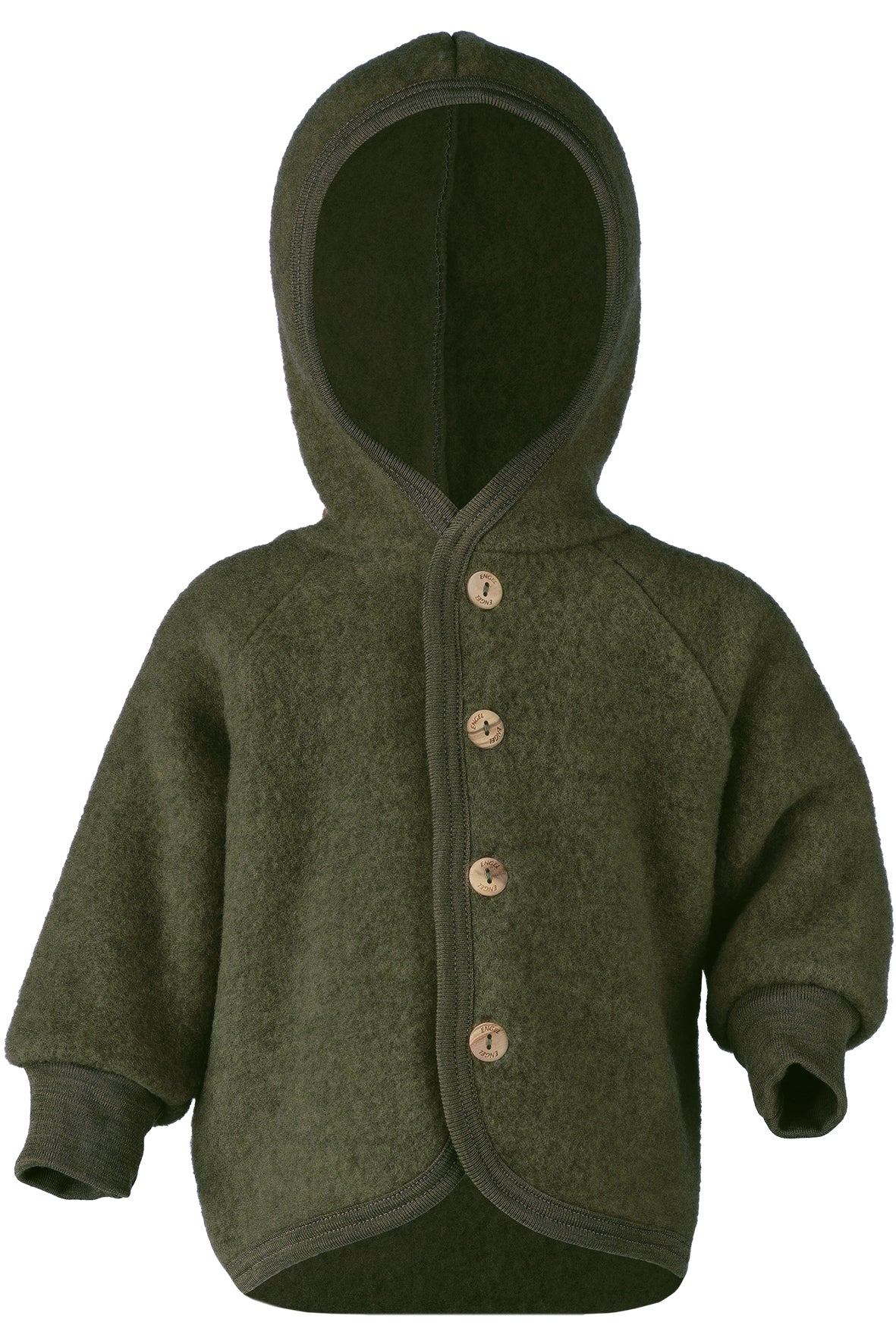 Engel Natur Kapuzenjacke Wollfleece, Schilf