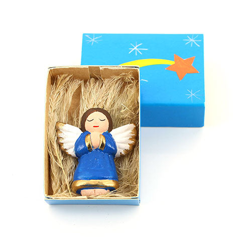 Streichholzschachtel Engel, blau