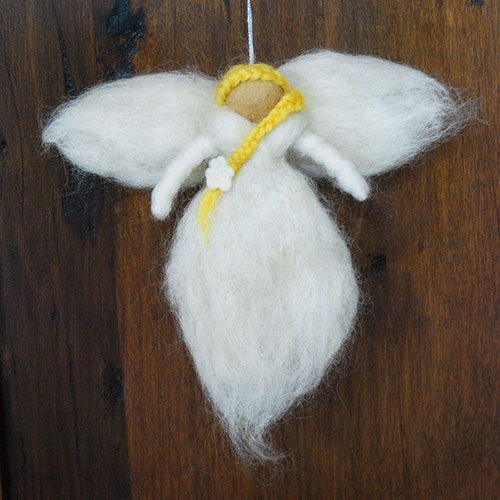 Anhänger Engel Wollfilz, weiß