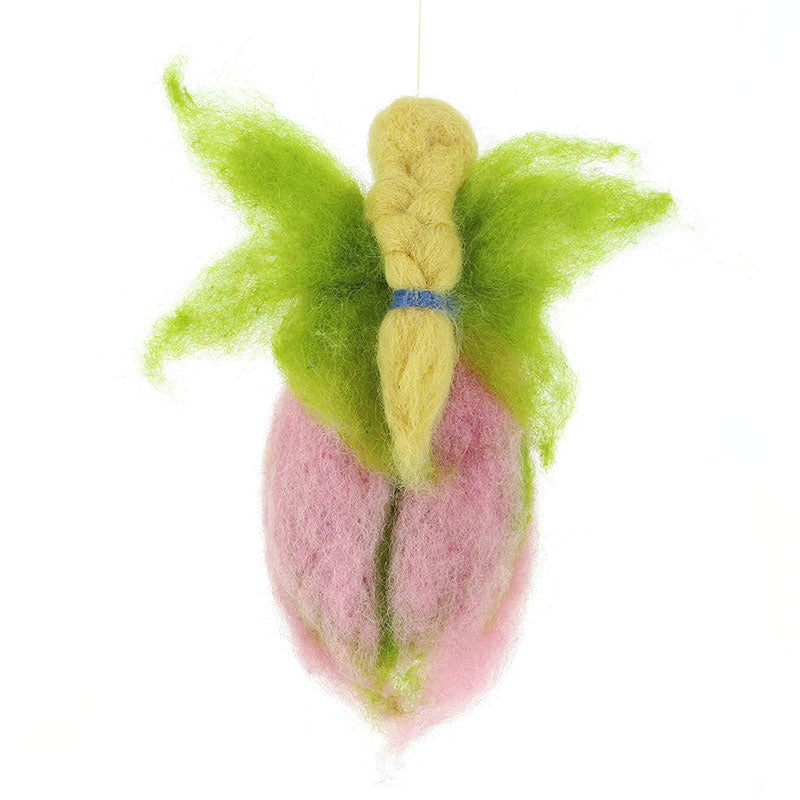 Anhänger Frühlingselfe Wollfilz, rosa