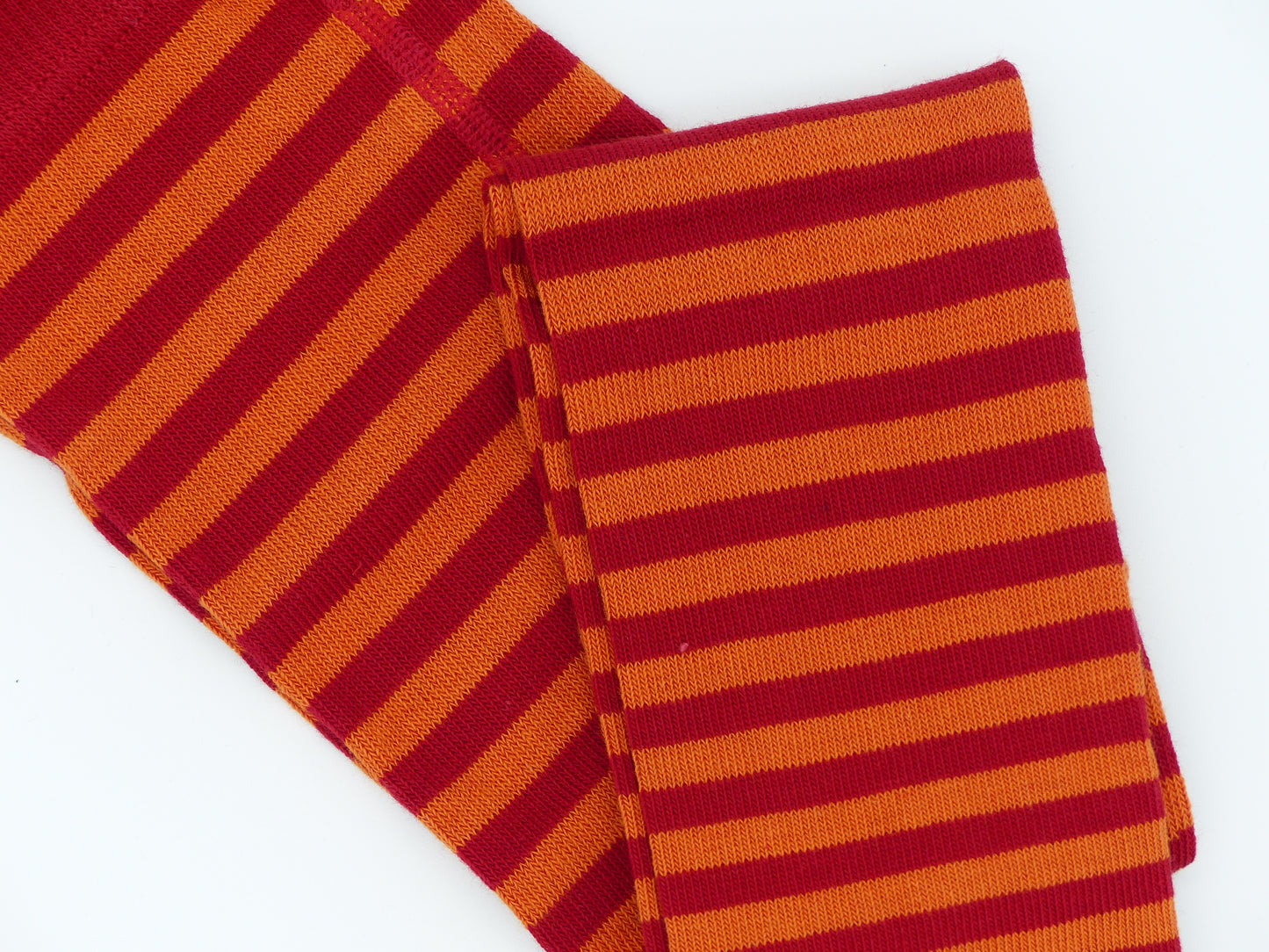 Grödo Bio Kinder Strick-Leggings Ringel, Rot/Orange