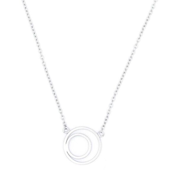 S. Engel Kette Kreiselement doppelt, rhodiniert