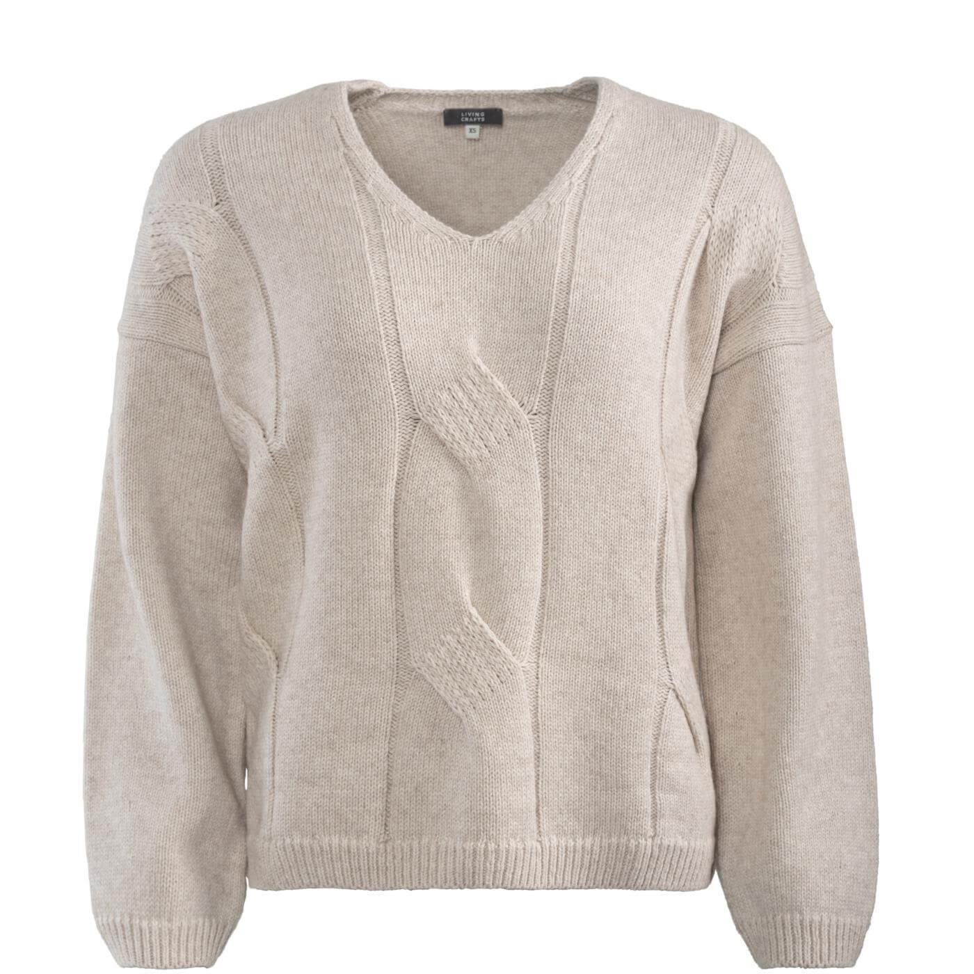 Living Crafts Damen Pullover Neele, stone powder