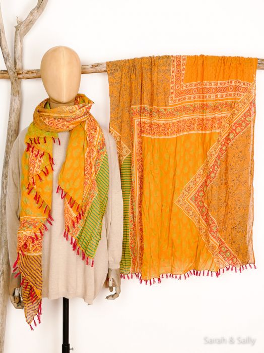 Sarah&Sally Schal (414), orange/rot