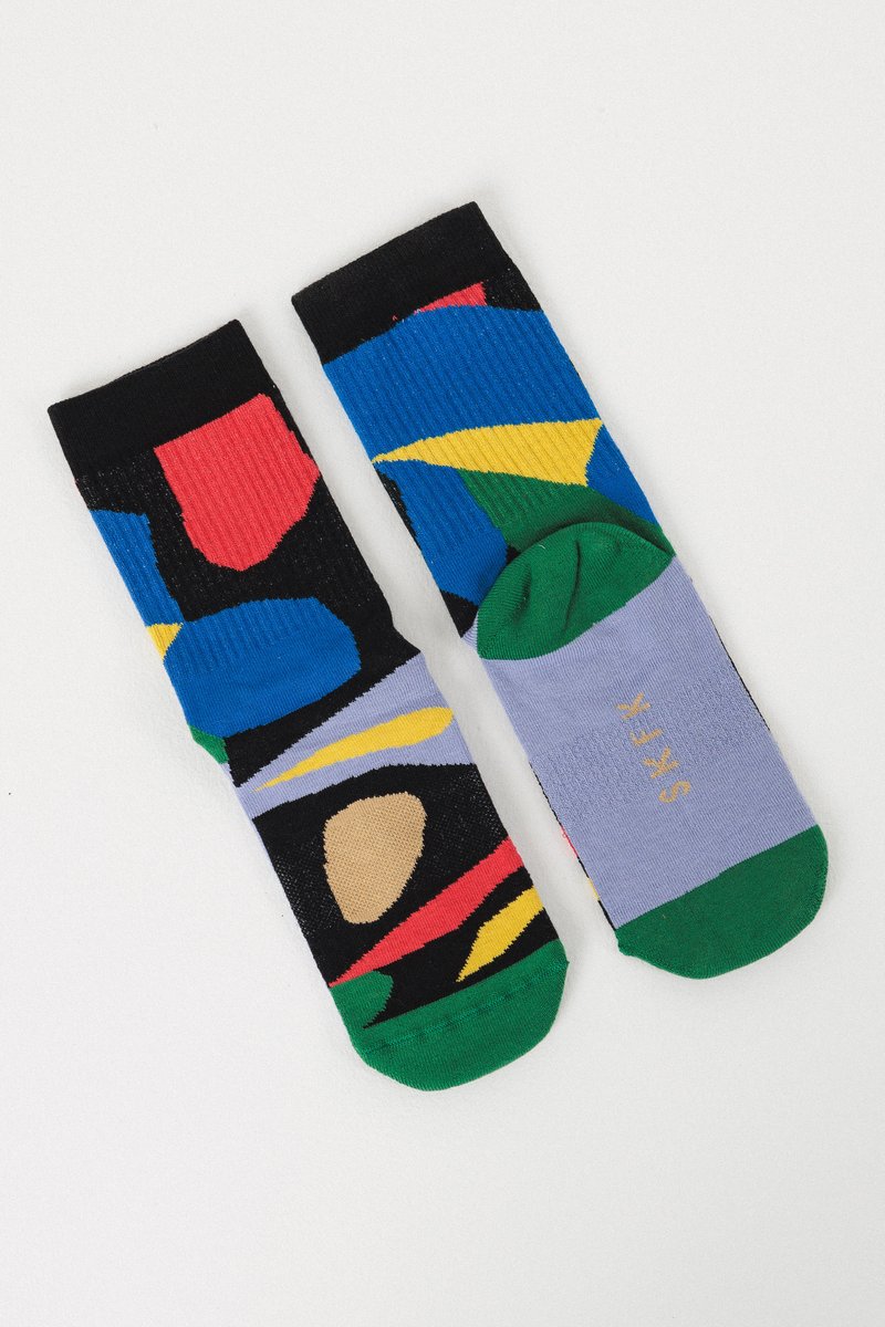 SKFK Socken Epel, Schwarz/Grün / 37-41