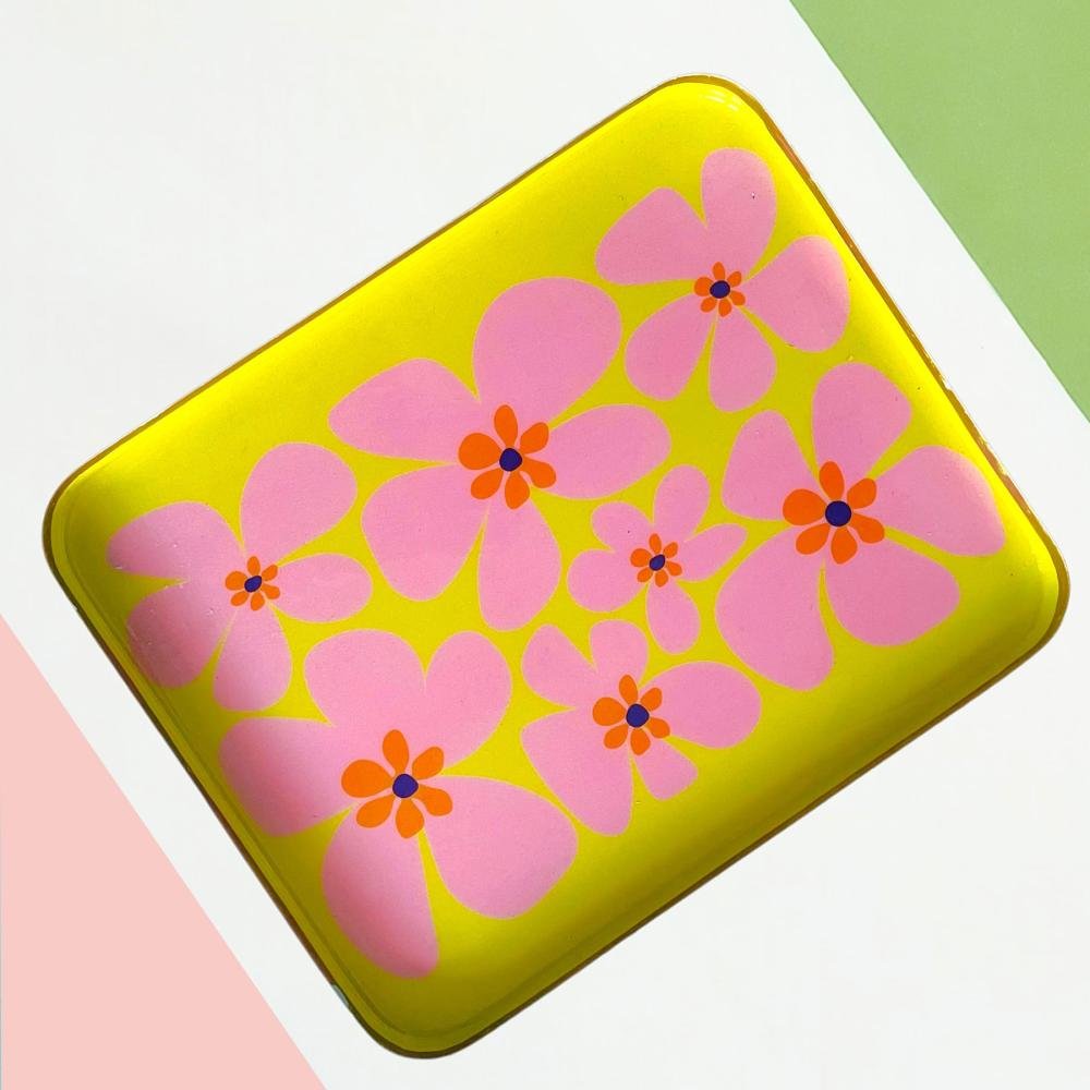 NOI Hamburg Tablett Square L, Yellow Bold Flower