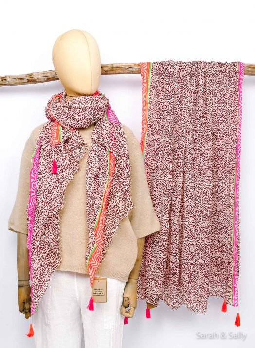 Sarah&Sally Schal Beige Mustard (742)