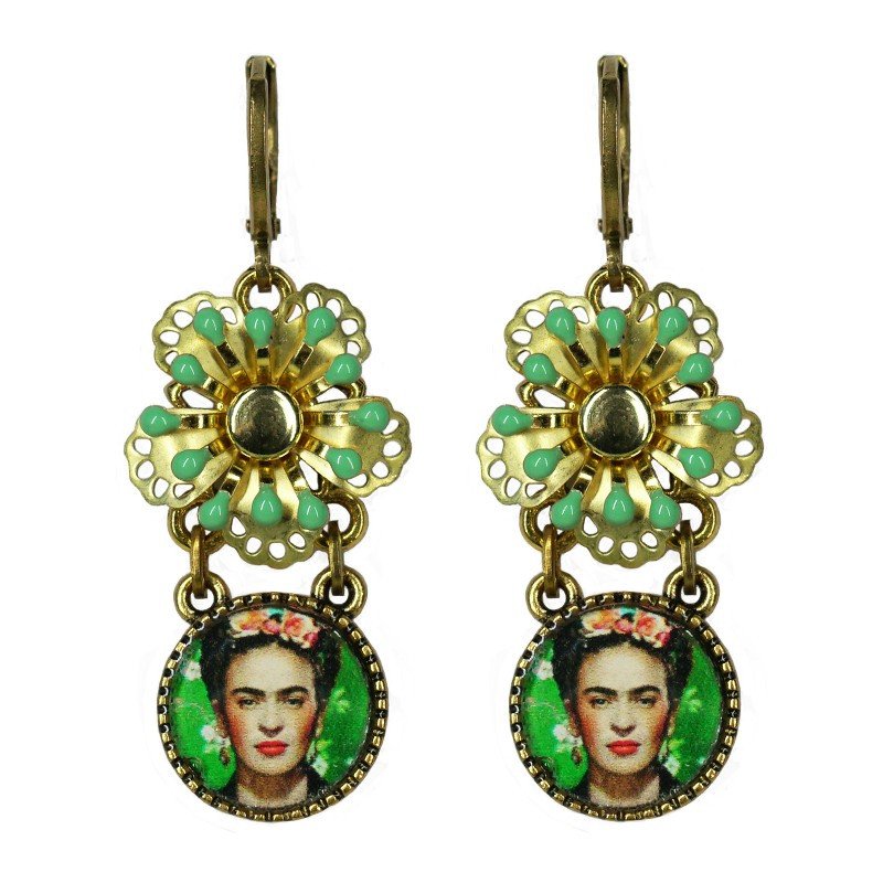 Urban Hippies Ohrringe Frida, Mint&Flowers