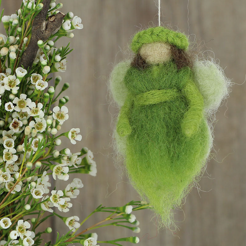 Anhänger Sommerfee Wollfilz, grün
