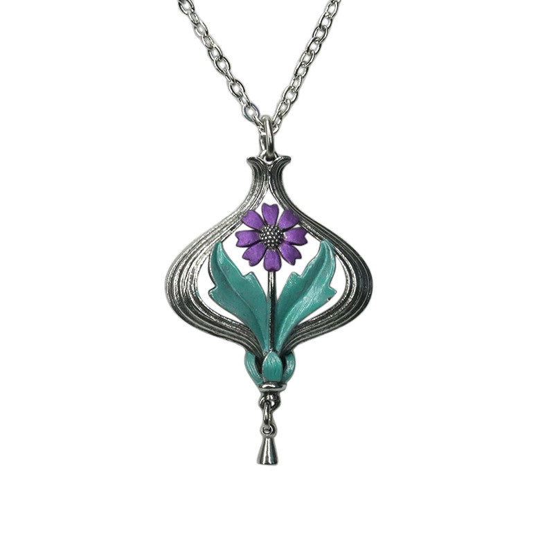 Urban Hippies Halskette Arabella Purple, Silver