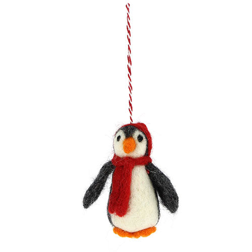 Filzanhänger Pinguin, rot