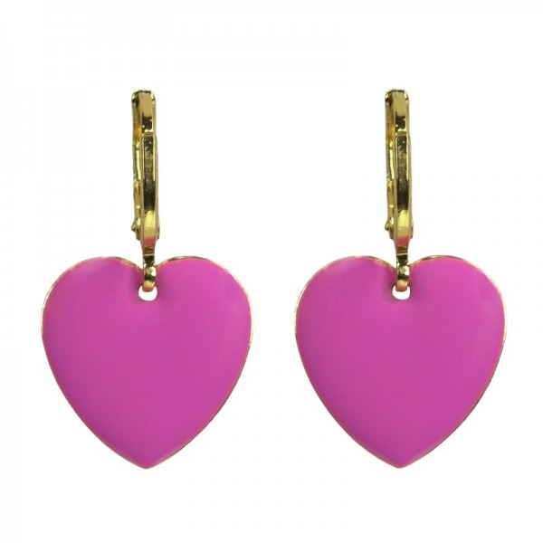 Urban Hippies Ohrringe Hearts, Crocus Pink/gold