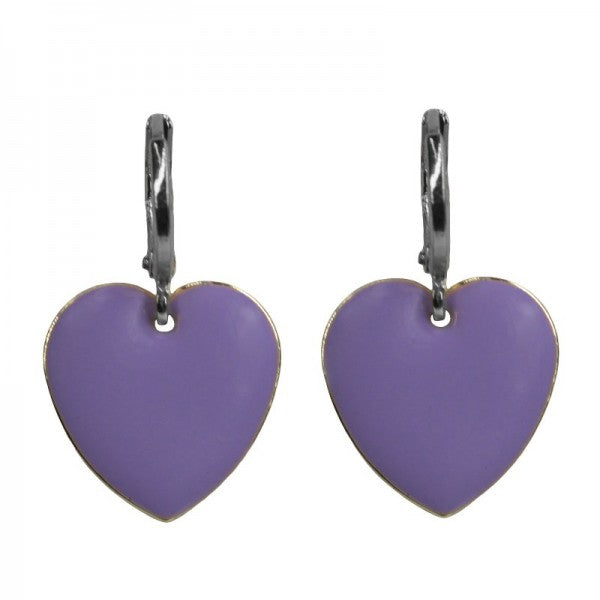 Urban Hippies Ohrringe Hearts, lilac/silber