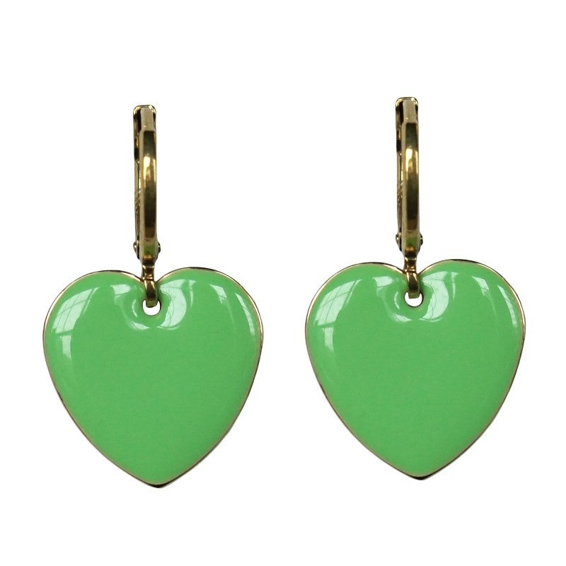 Urban Hippies Ohrringe Hearts, Matcha/Gold