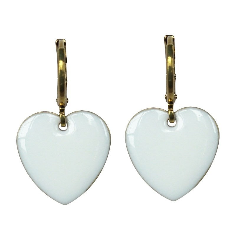 Urban Hippies Ohrringe Hearts, White/Gold