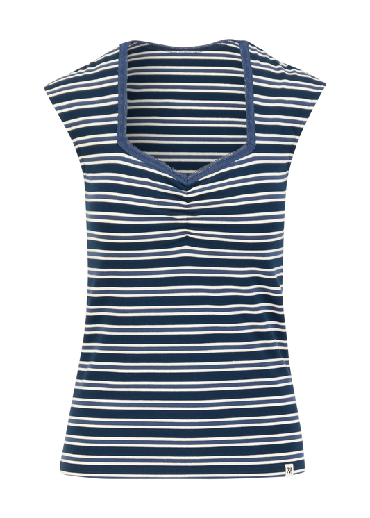 Blutsi Top Let Romance Rule, stripes blue