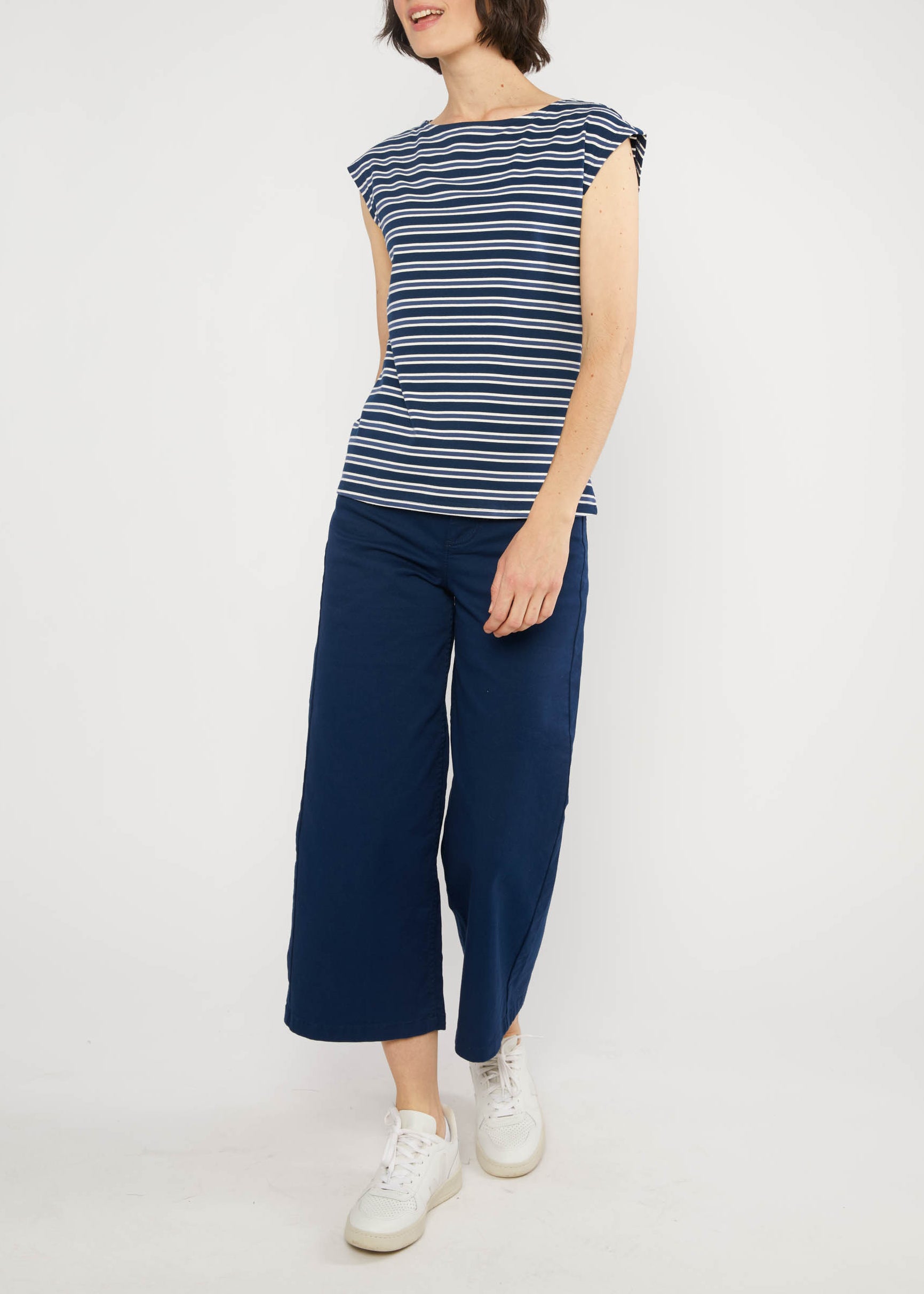 Blutsi Top Boxy Babe, stripes blue
