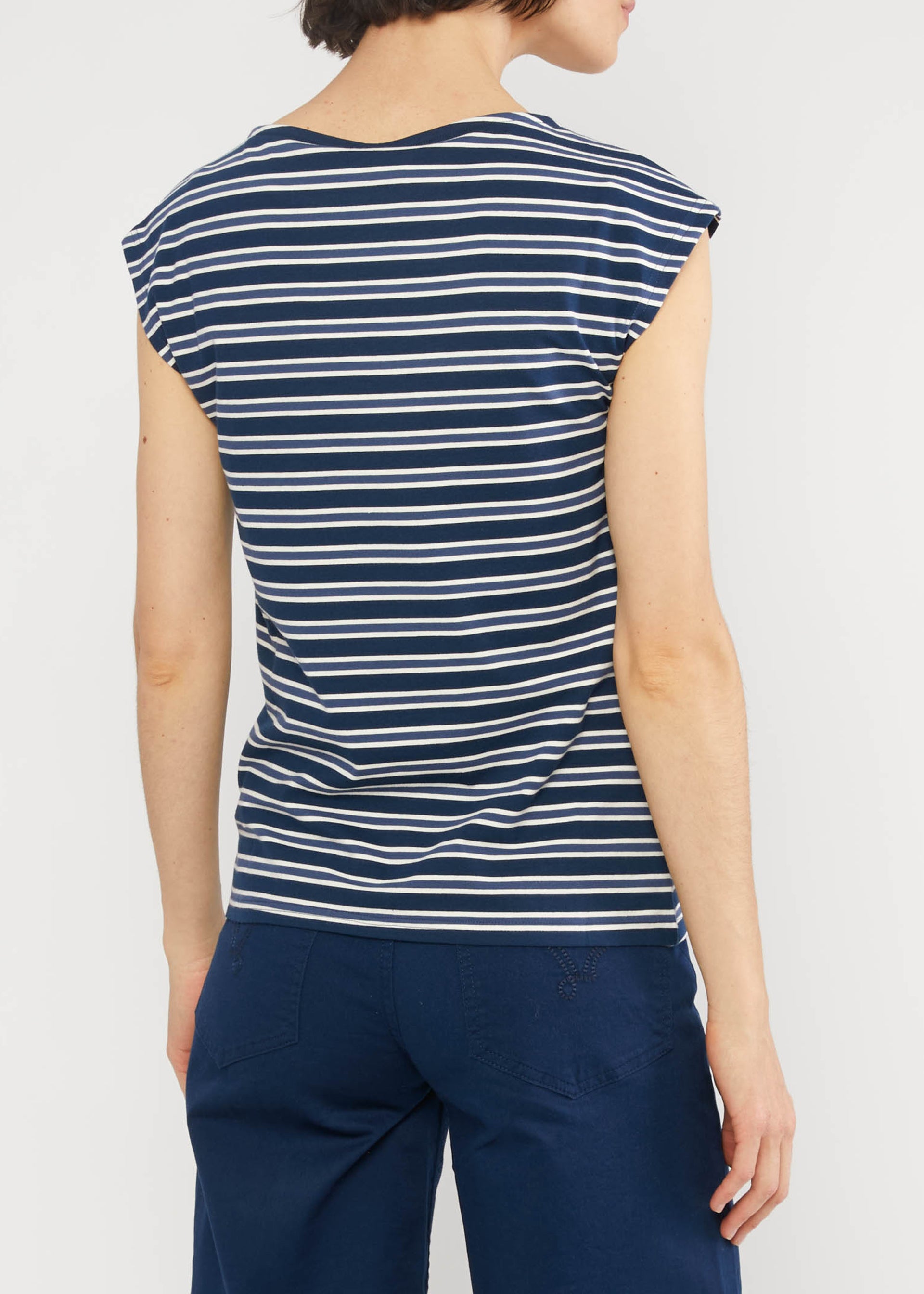 Blutsi Top Boxy Babe, stripes blue
