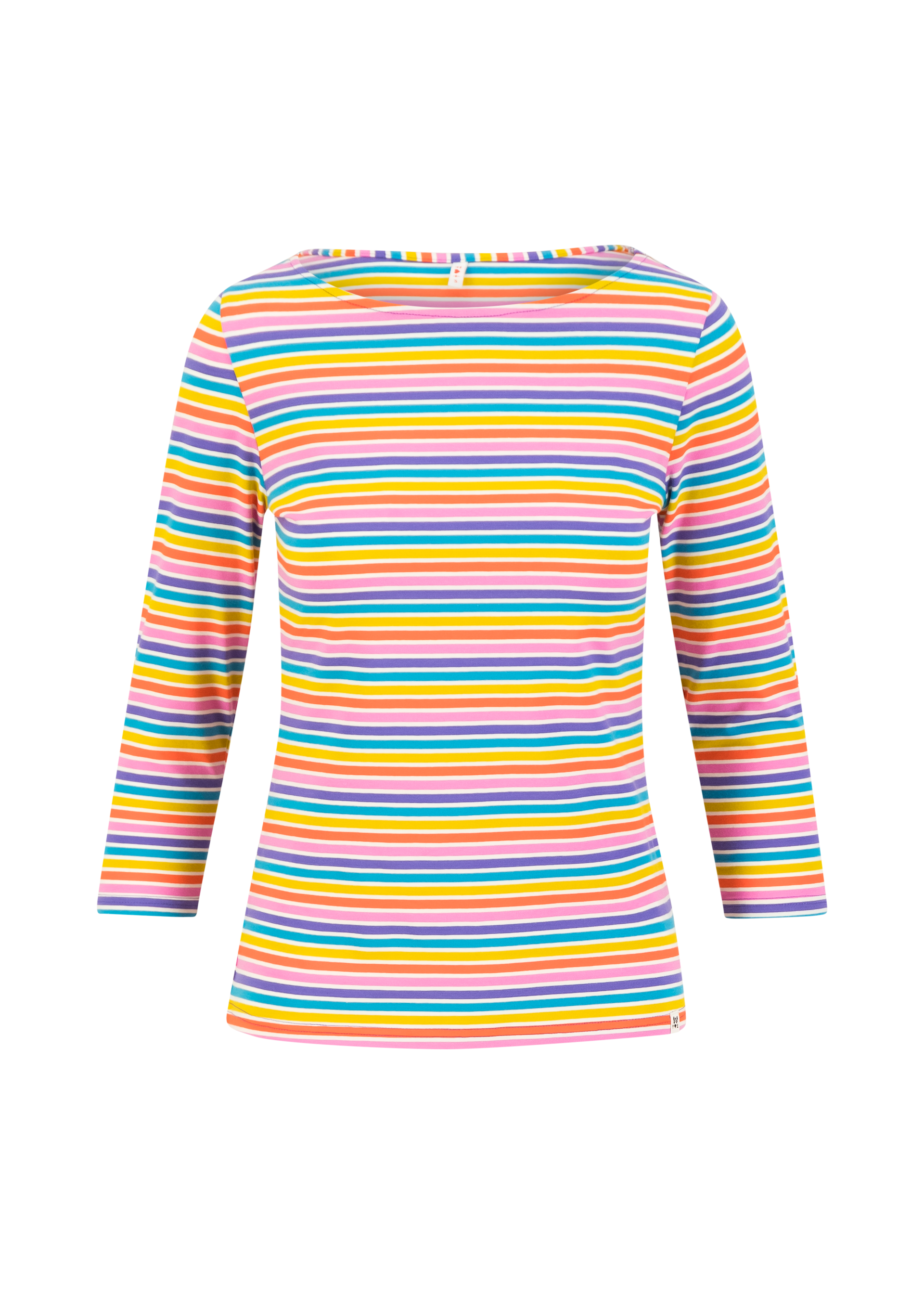 Blutsi Shirt Oh Marine, coral rainbow stripes