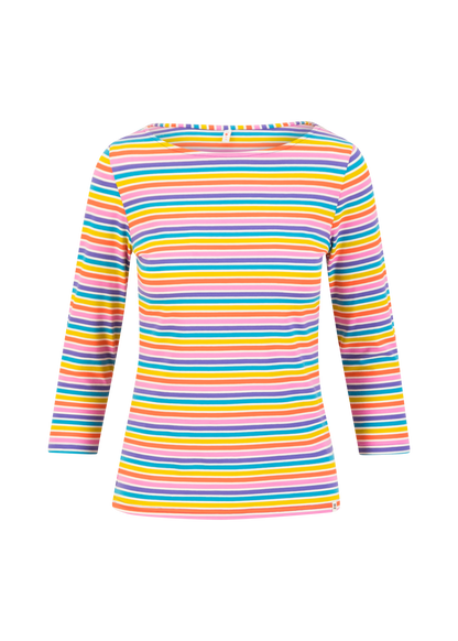 Blutsi Shirt Oh Marine, coral rainbow stripes