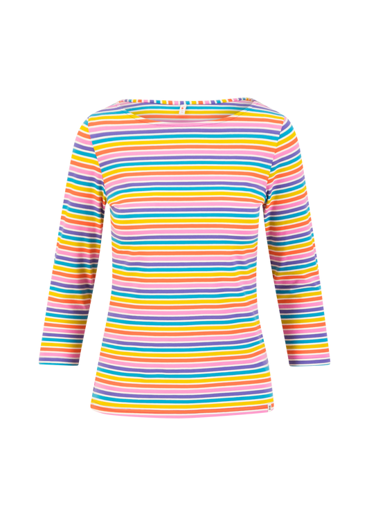 Blutsi Shirt Oh Marine, coral rainbow stripes