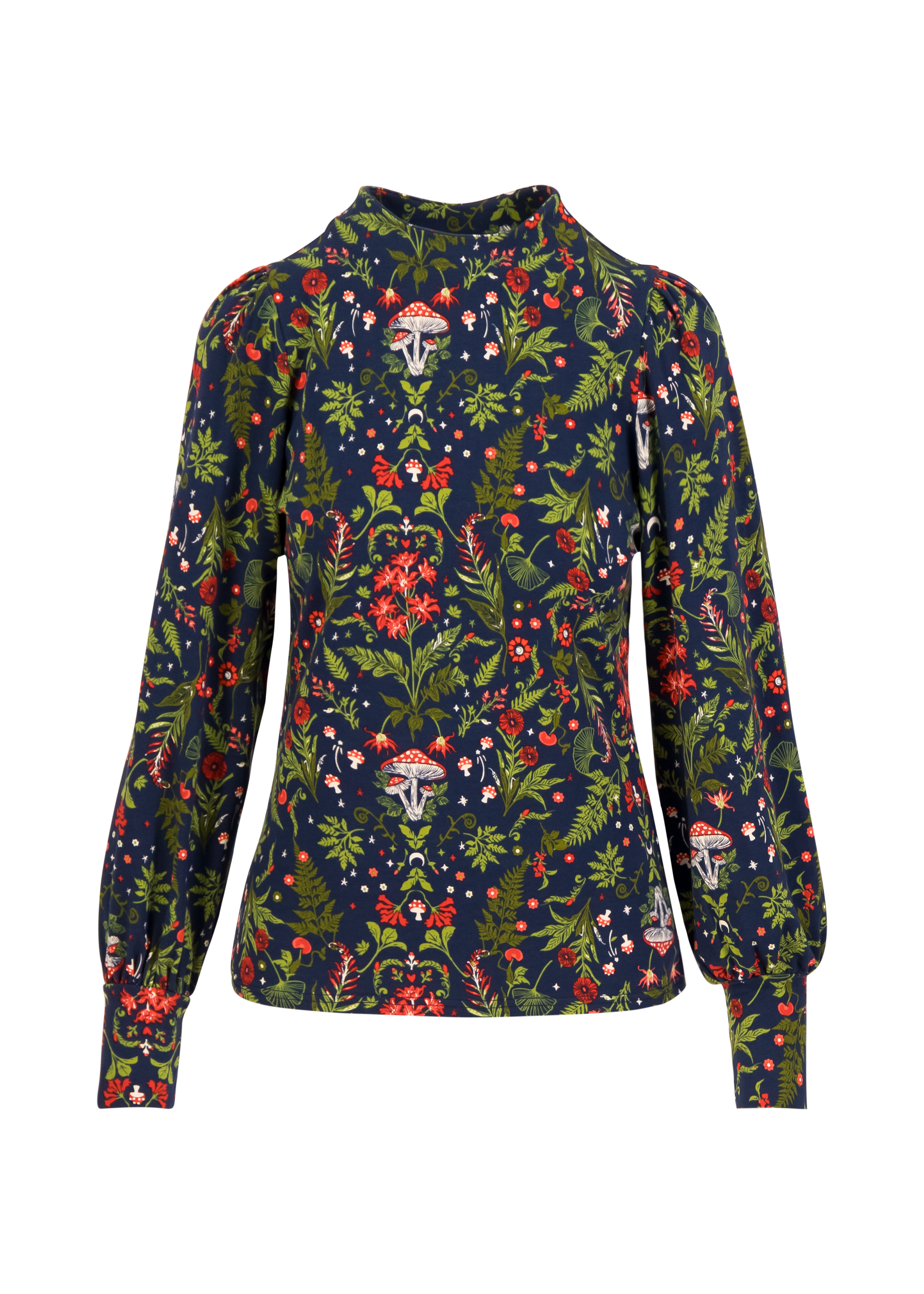 BG Jerseybluse Whimsical Delight, dreamy mushroom carpet
