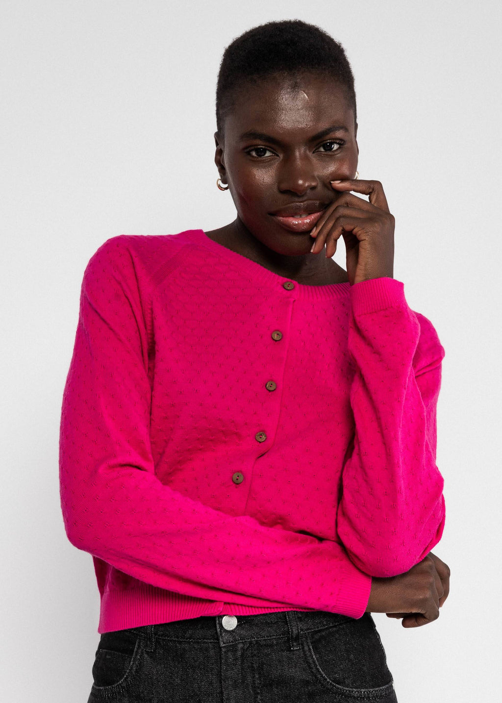 Blutsgeschwister Cardigan Sweet Knit, pink dragon fruit