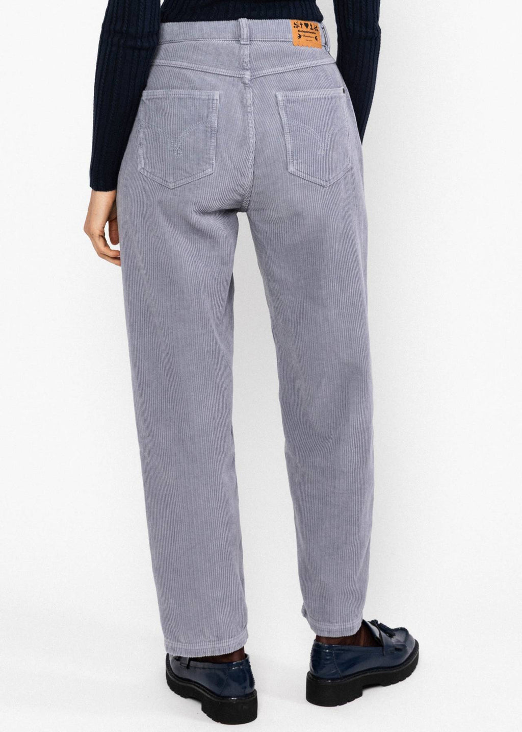 BG High-Waist-Cordhose Olotte, morning dawn blue