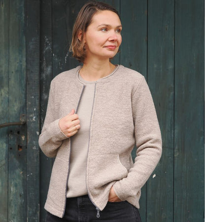 Reiff Damen Krepp-Jacke Nici, Wolle, Savanne