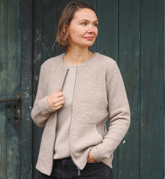 Reiff Damen Krepp-Jacke Nici, Wolle, Savanne