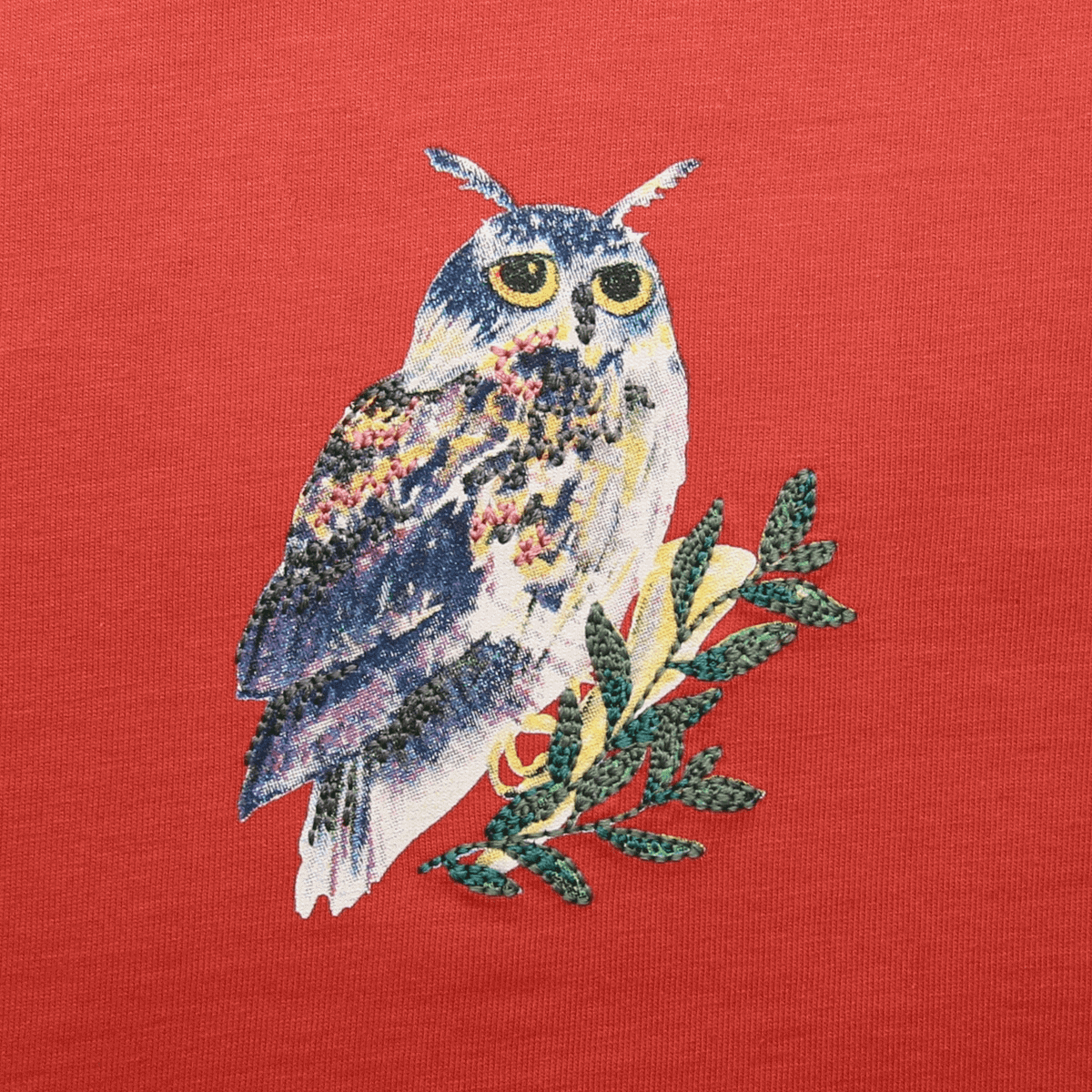 Enfant Terrible Langarmshirt Eule mit Stickerei, Copper