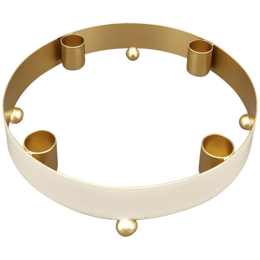 Kerzenhalter/Adventskranz EnameL klein, gold/beige