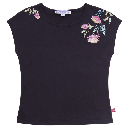 Enfant Terrible Top Stickerei, Black