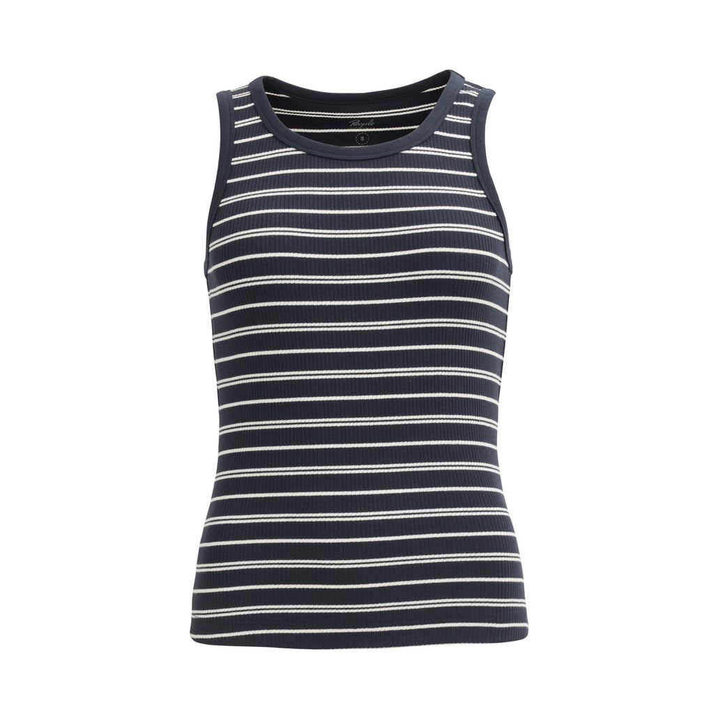 PWO Ripp-Top Ringel, schwarz