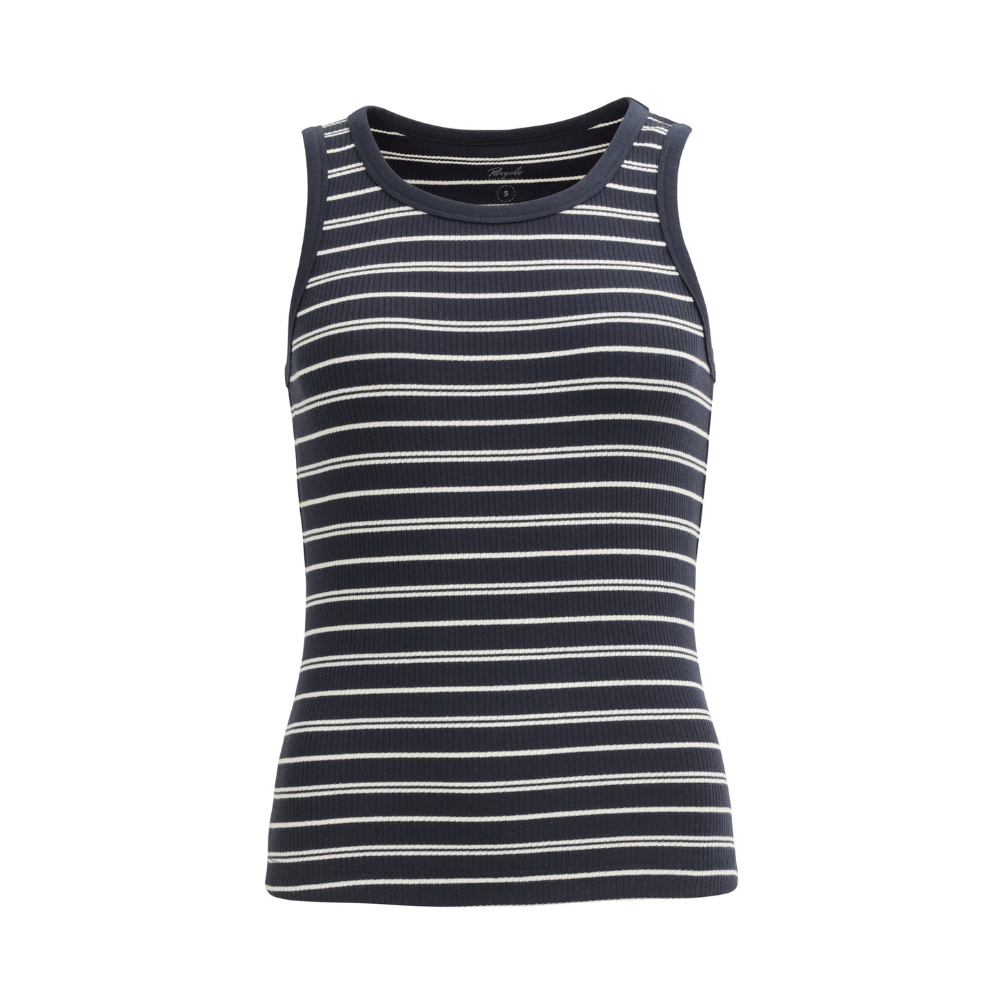 PWO Ripp-Top Ringel, schwarz