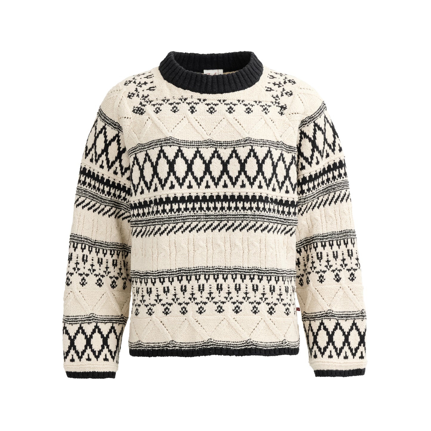 PWO Strickpullover, Natur gemustert