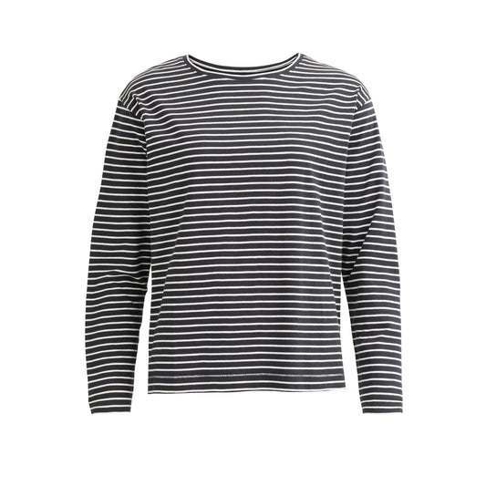 PWO Langarmshirt Ringel, schwarz/offwhite