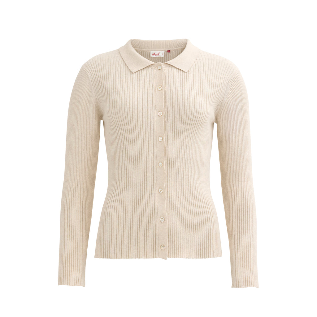 People Wear Organic Rippstrick-Pulli/Cardigan Polo, kitt