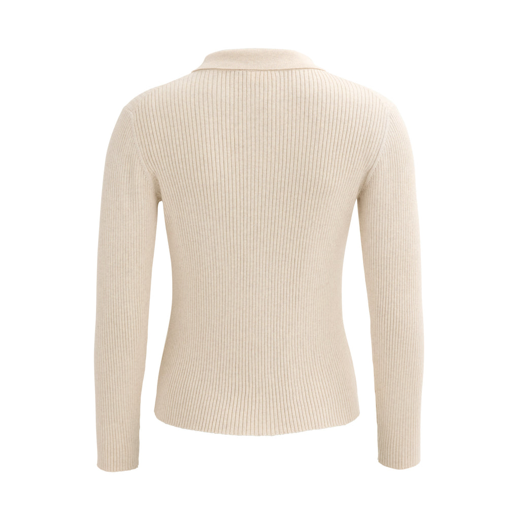 People Wear Organic Rippstrick-Pulli/Cardigan Polo, kitt