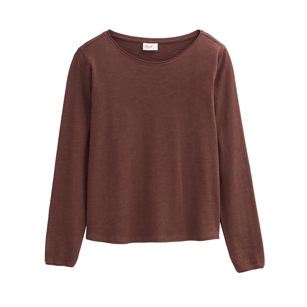 People Wear Organic Langarmshirt, kastanie