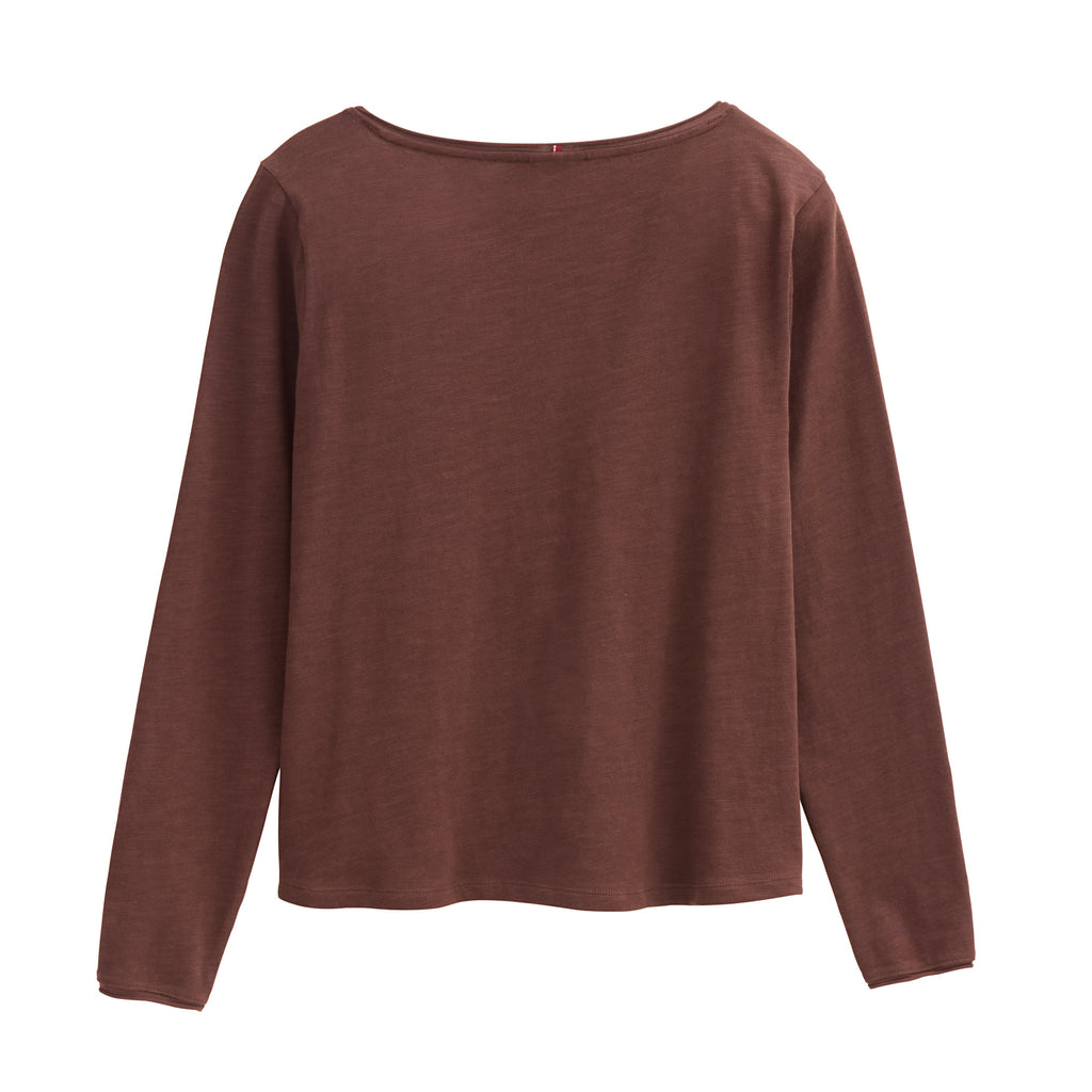 People Wear Organic Langarmshirt, kastanie