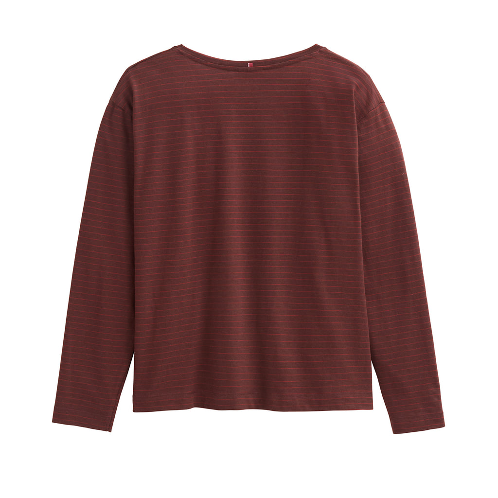People Wear Organic Langarmshirt, kastanie geringelt