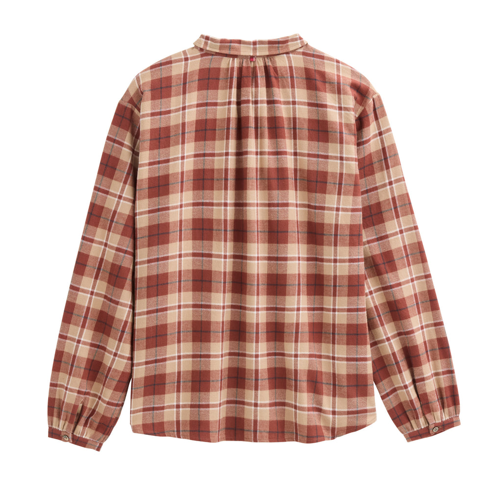 People Wear Organic Flanell-Bluse, terrakotta kariert