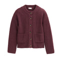 People Wear Organic Bouclé-Strickjacke, Burgund