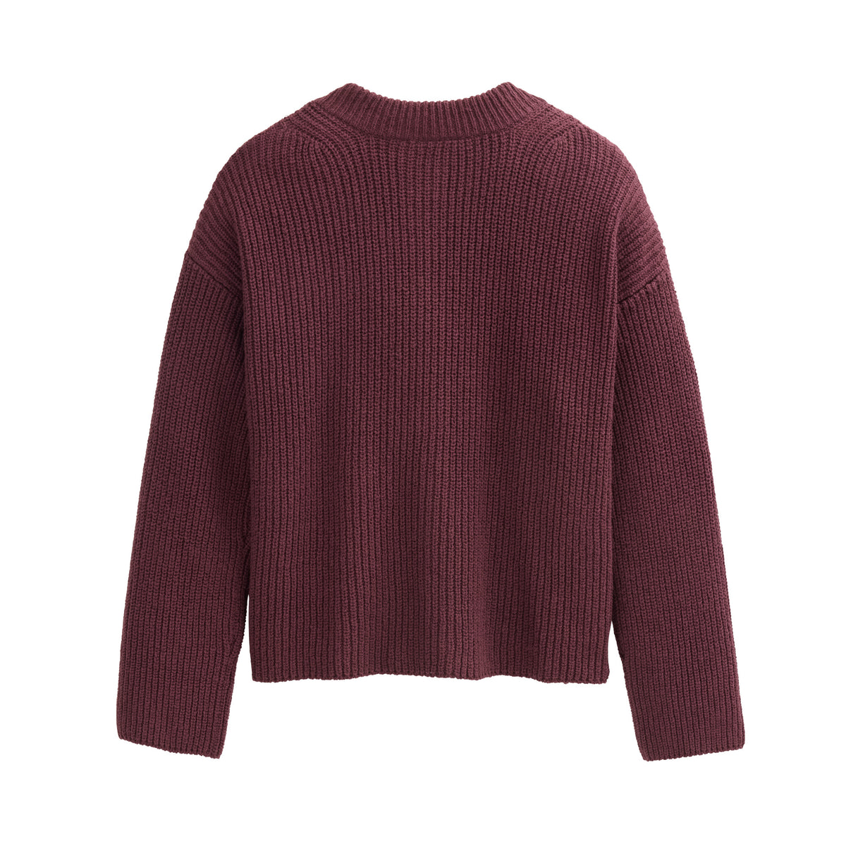 People Wear Organic Bouclé-Strickjacke, Burgund