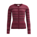 People Wear Organic Rippstrick-Cardigan, Burgund geringelt