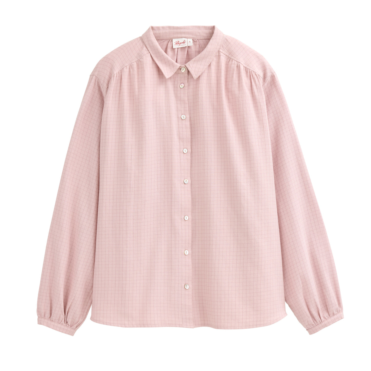 People Wear Organic Flanell-Bluse, morganite kariert